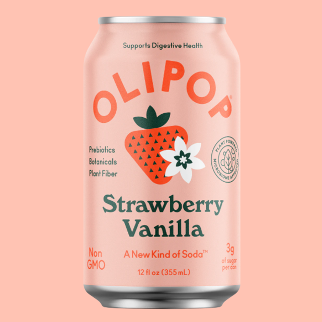 Olipop Strawberry Vanilla.