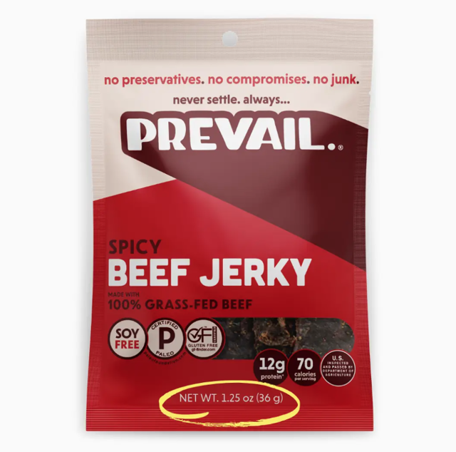 PREVAIL Spicy Beef Jerky (Small Bag).