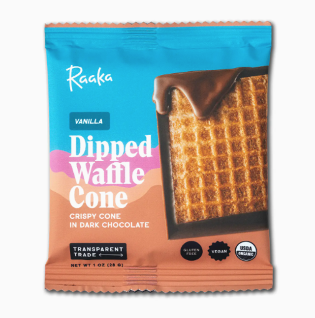 Raaka Chocolate - Vanilla Dipped Waffle Cone Chocolate Bar.