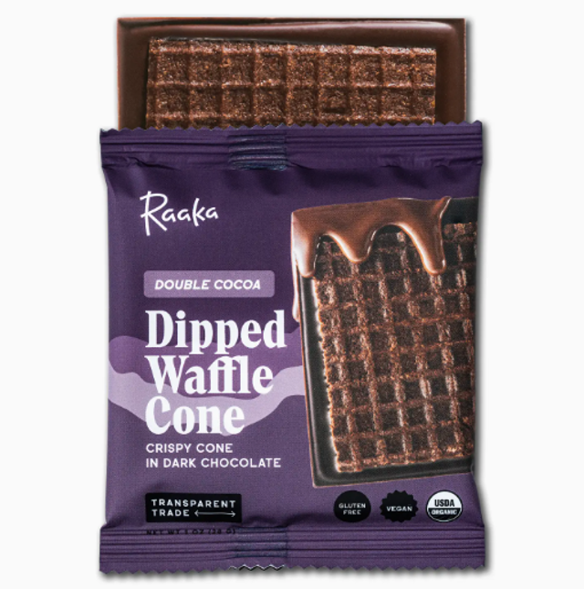 Raaka Chocolate - Double Cocoa Waffle Cone Chocolate Bar.